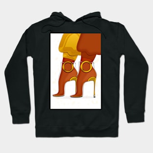 Couple of golden and transparent high heel shoes Hoodie